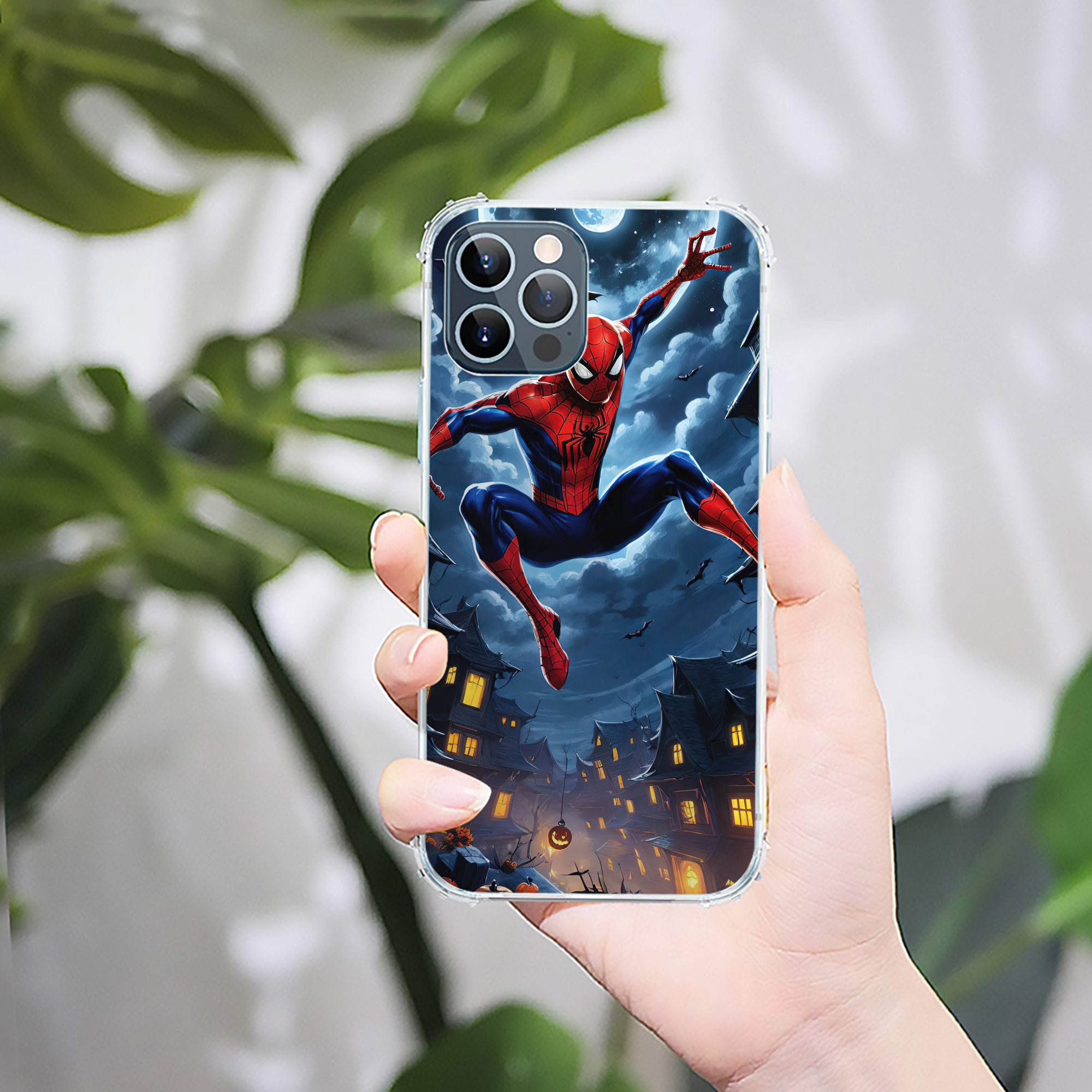 （画像用） Spider Man スパイダーマン 【iPhone 12シリーズ対応】透明スマホケース（クリアソフトケース）